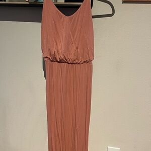 Lulu's Pink Sleeveless V-Neck Maxi Dress